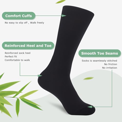 Detalle de WeciBor Men's Bamboo Smart Breathable Soft Casual Socks 6-Pack (Size 12-14)