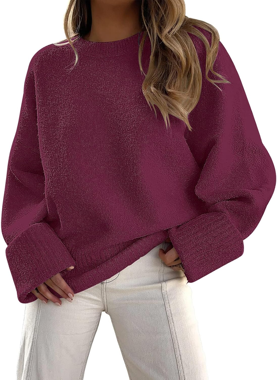 Detalle 2 de LILLUSORY Oversized Fuzzy Chunky Sweater for Women