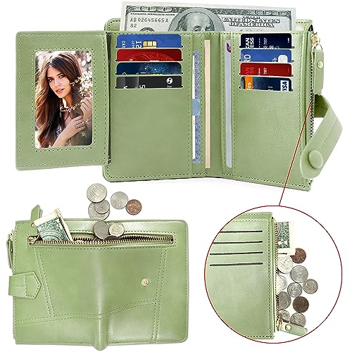 Detalle de Lakpopya portefeuille femme PU, porte-monnaie vert ⚖