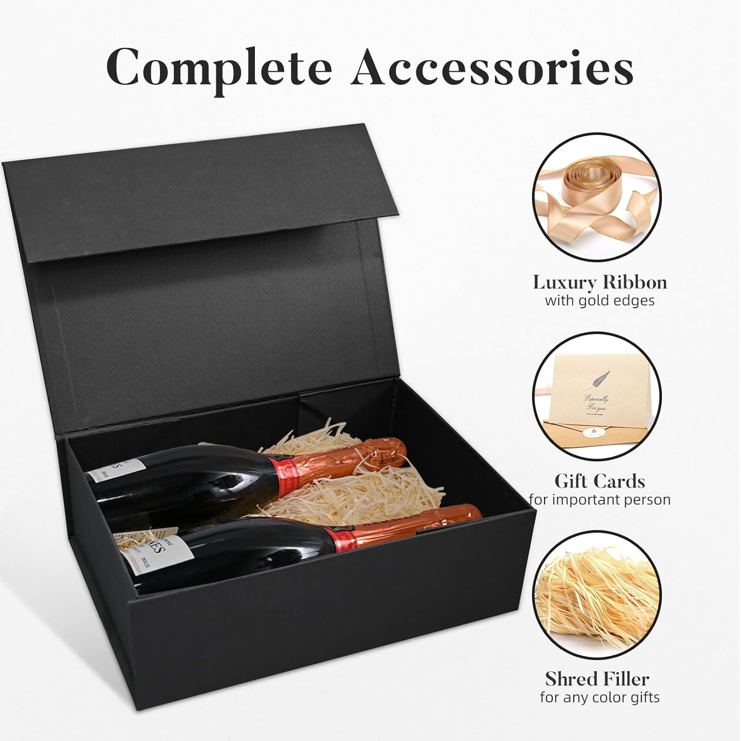 Thumbnail 1 de LIFELUM 13.5''x10''x4'' Large Magnetic Gift Box – Black