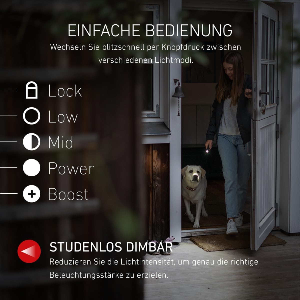 Detalle de Ledlenser P5R Core (2020) – Kompakte Taschenlampe mit Fokus, USB-Ladefunktion und IP68