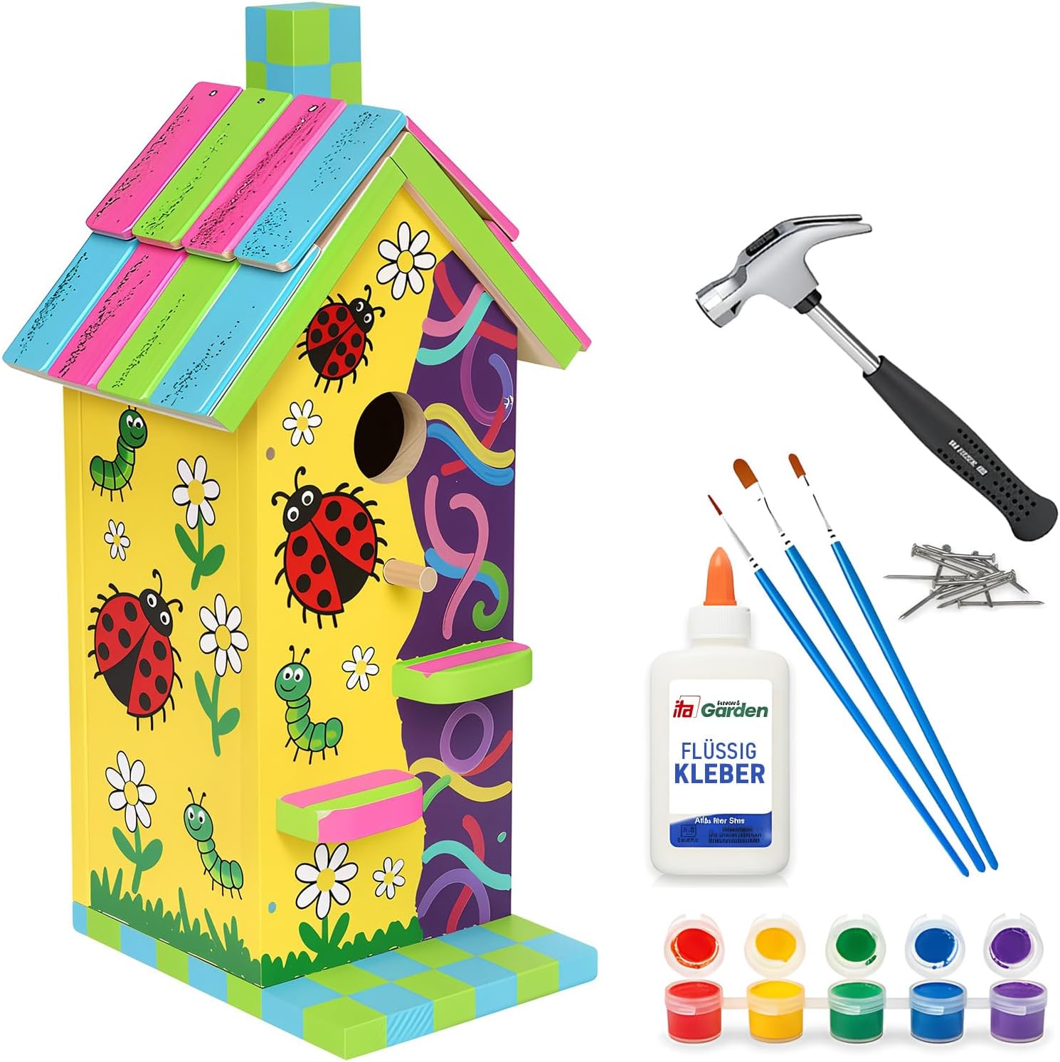 Thumbnail 5 de ITA DIY Nistkasten zum Zusammenbauen und Bemalen Skyhaven – Komplett-Bausatz für Kinder