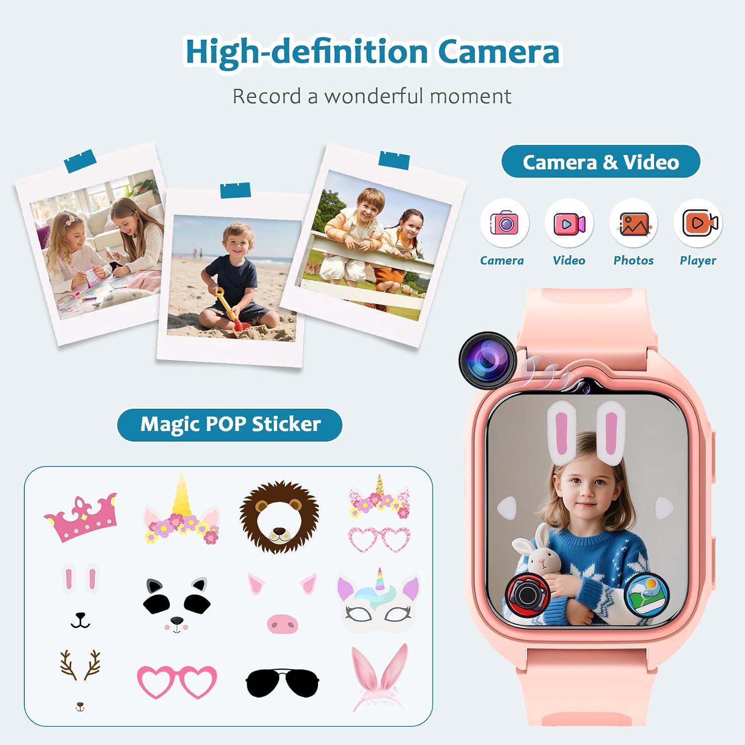 Detalle 2 de Blackview Kids Smart Watch — No App Needed, 1.75" Fitness & Learning Watch for 5–16