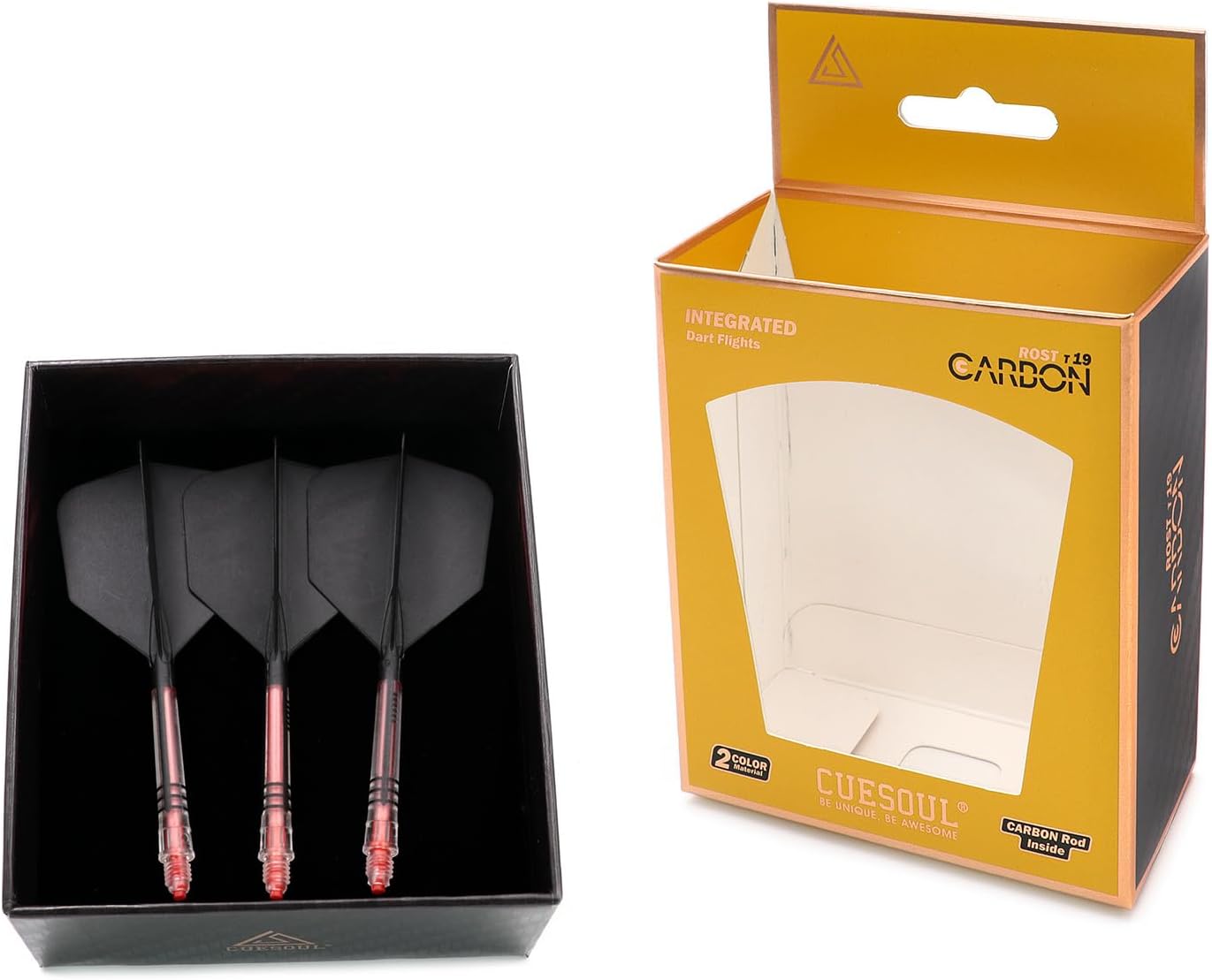 Thumbnail 6 de CUESOUL ROST T19 Carbon Integrated Dart Shaft & Big Wing Flight (Set of 3)
