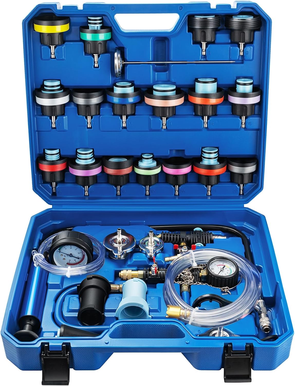 Detalle de Coolant pressure tester and vacuum refill kit, 28-piece set