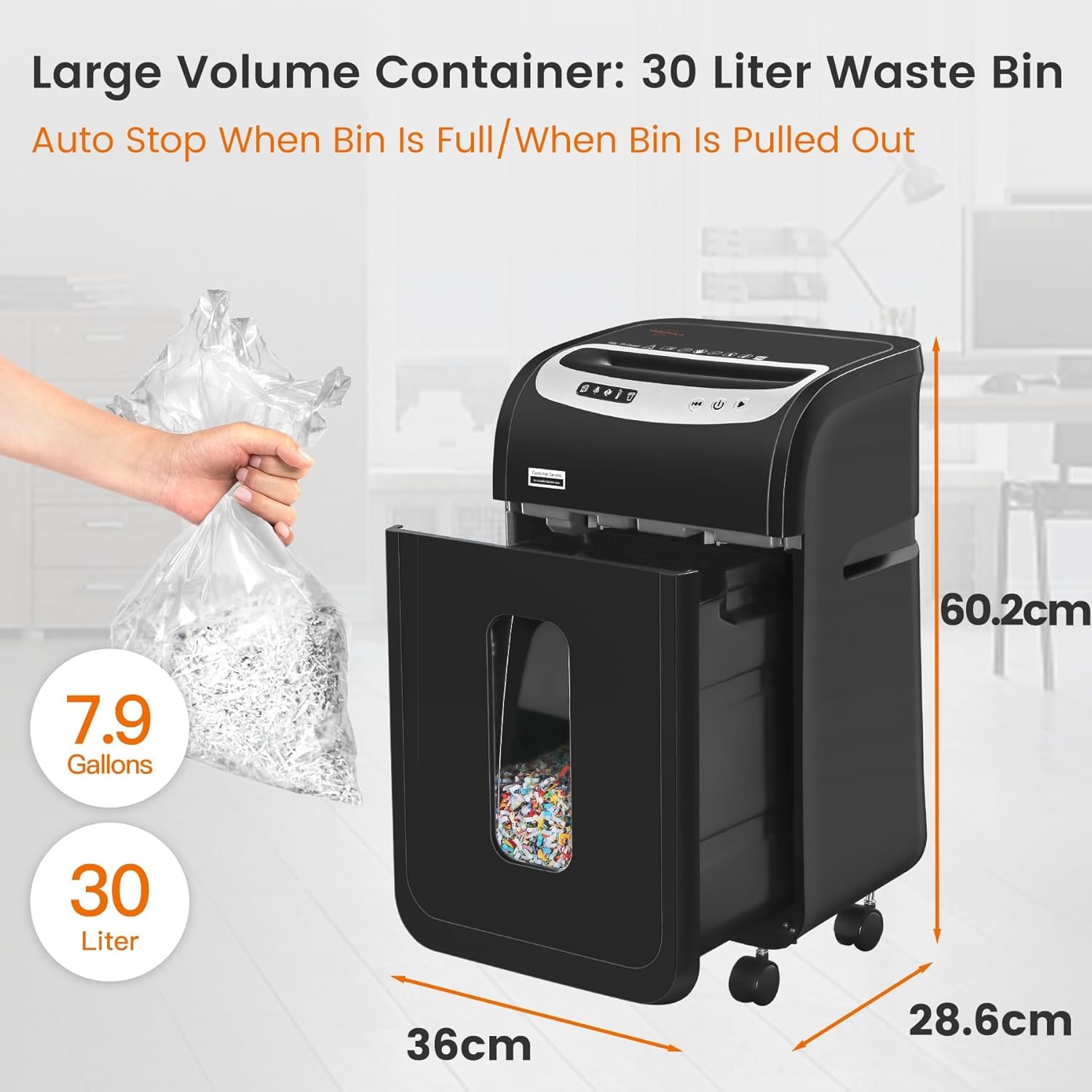 Thumbnail 3 de VidaTeco Mirco-Cut 18‑sheet shredder P‑4 🗑️