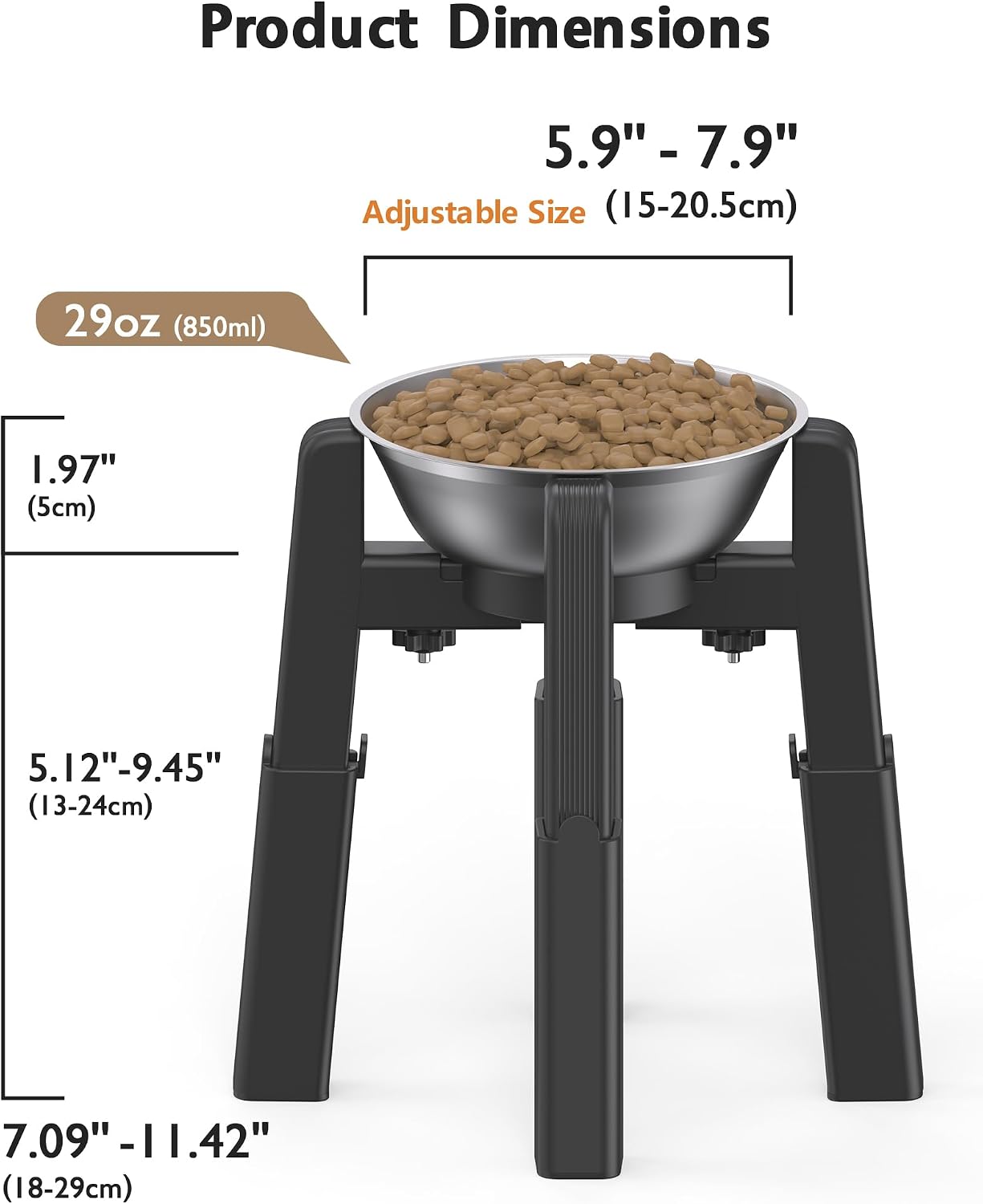Detalle 2 de JUNSPOW Hundenapfhalterung 20 kg 🐾