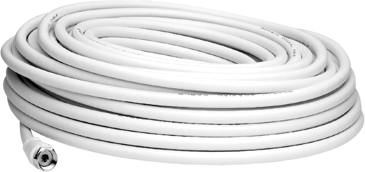 Detalle de TechniSat COAXSAT 2150 – 10 m SAT TV Antennenkabel (Koaxial Kabel HDTV, DVB-S/S2, Radio DAB) in Weiß