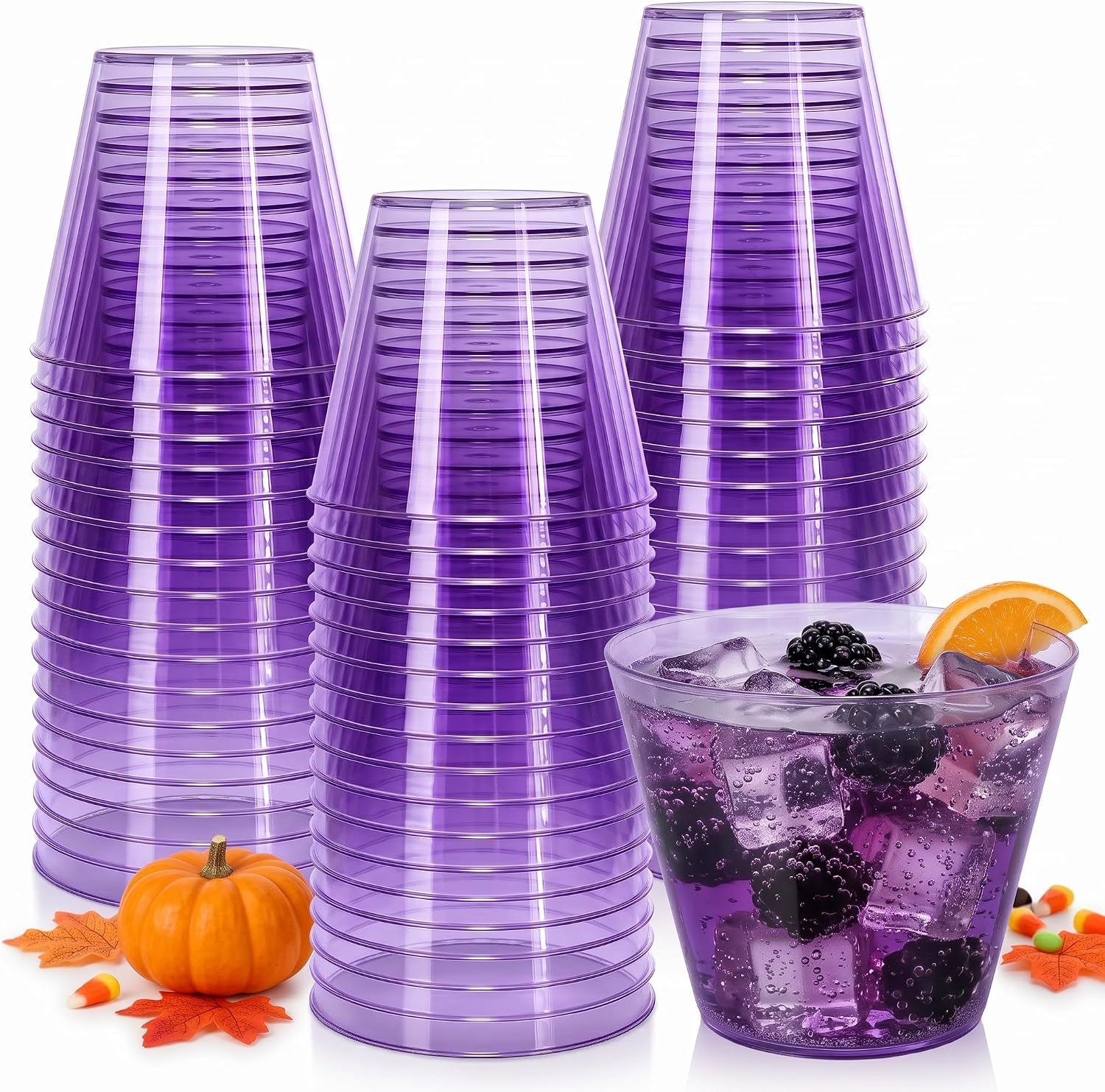 Detalle de Goodluck GL-9OZ-Purple-100-CA 9 oz Purple Plastic Party Cups, 100 Pack