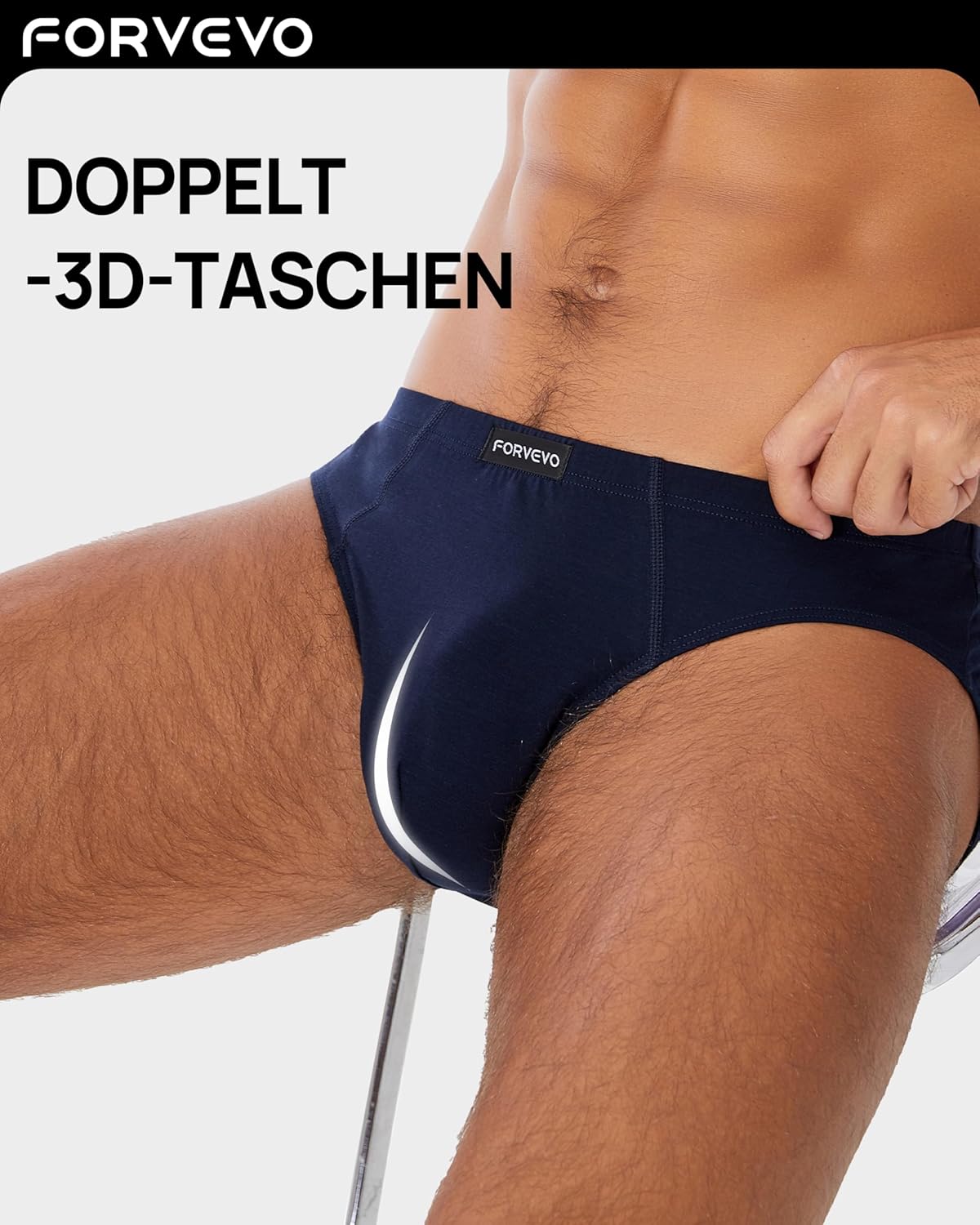 Thumbnail 4 de FORVEVO 7er Pack Herren-Slips aus Baumwolle (atmungsaktiv, 3D-Tasche, M–3XL)
