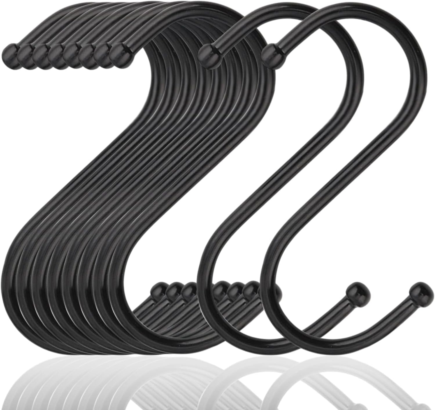 Detalle de WKTRSM s hooks20 S-Hooks, Black, Pack of 20 for Home and Garden