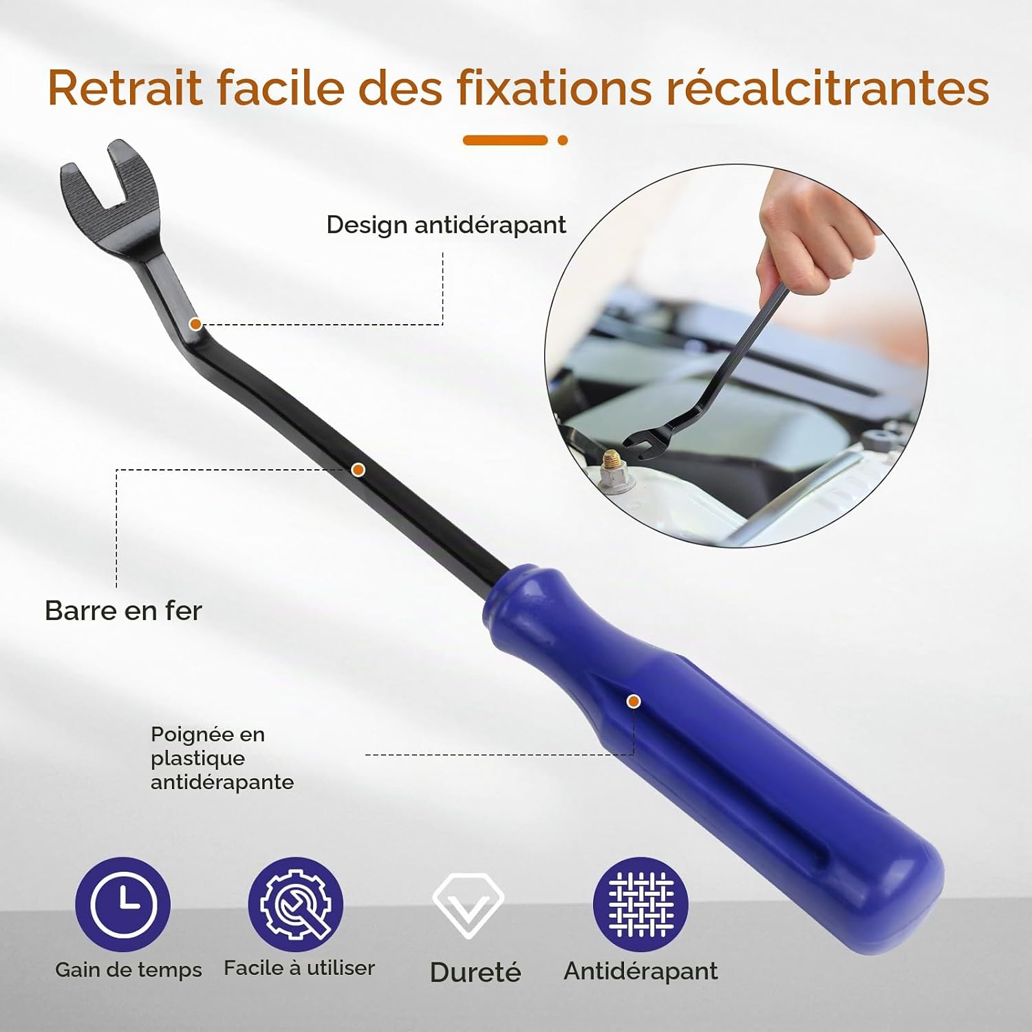 Detalle de AiQInu Car Removal Tool-5pcs auto-demontagegereedschap, PP, blauw