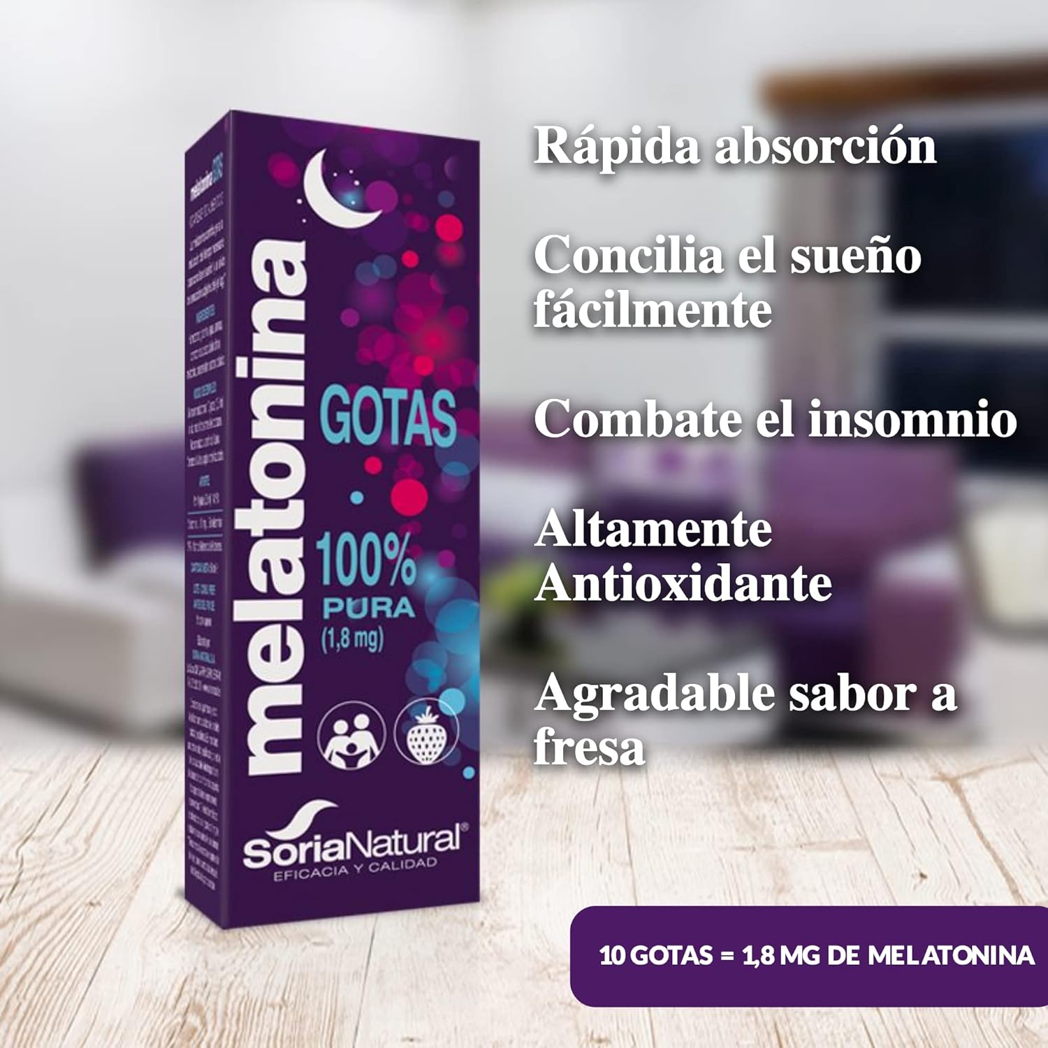 Detalle 2 de Soria Natural Melatonina Pura Gotas 1.8 mg