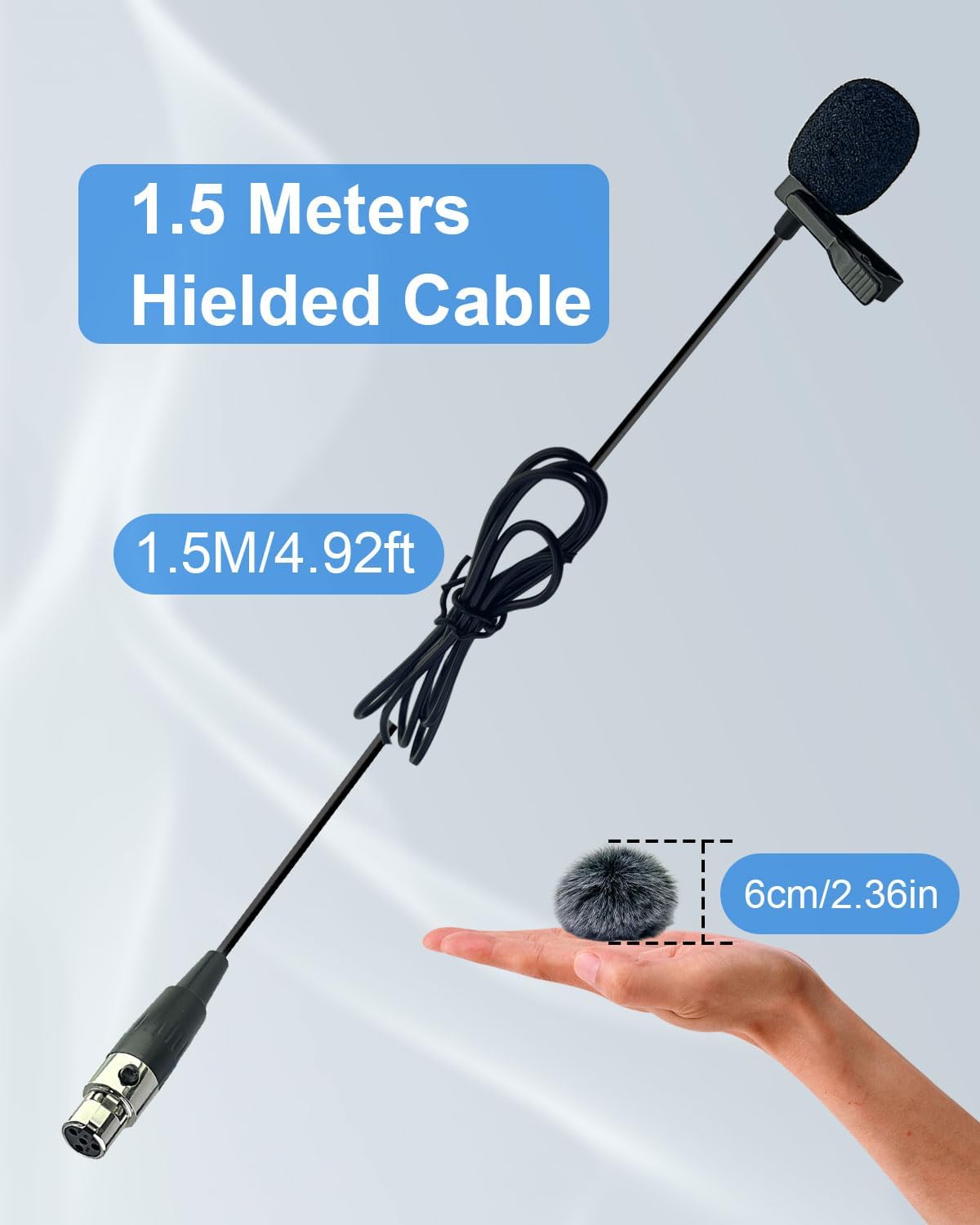 Thumbnail 4 de SEYUGOPTI TA4F Lavalier Mikrofon (Mini-XLR, revers) für Shure Wireless Sender – unidirektionales Kondensator-Mic, 1,5 m Kabel