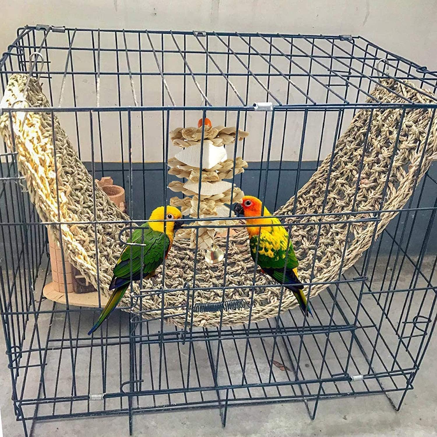 Detalle de ZYYRSS Bird Seagrass Mat 100 x 19cm: Natural Chew Toy and Perch for Parrots and Small Animals