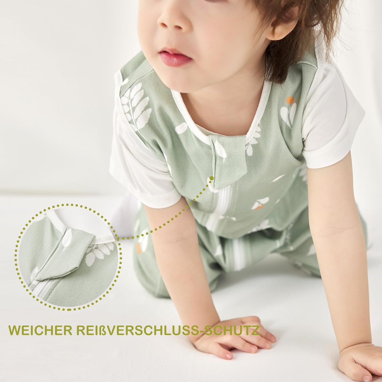 Detalle de Nivolltha 2er Pack 0.5 TOG Premium Babyschlafsack mit Füßen – Größe M