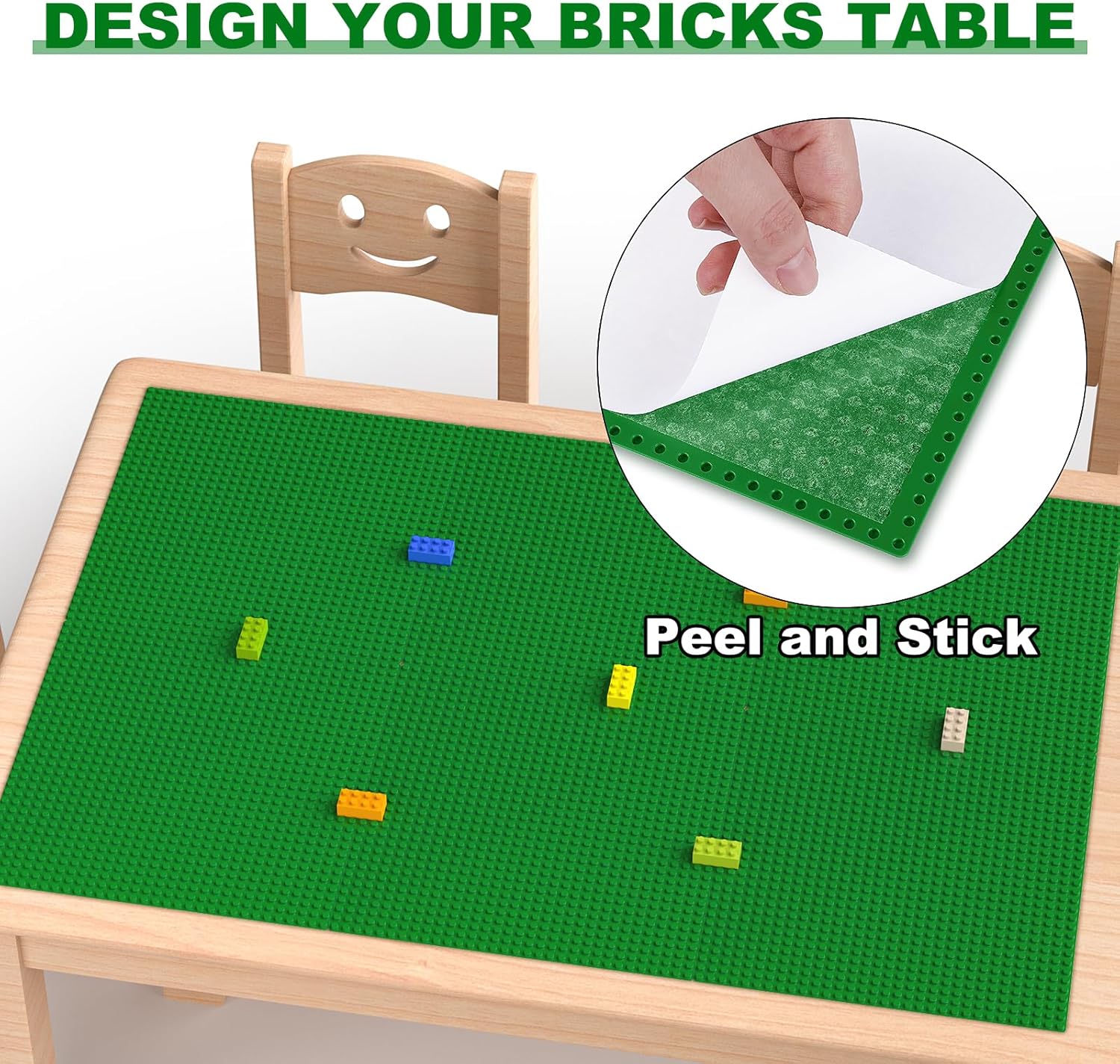 Thumbnail 1 de Pokiiulk Classic Baseplates 10" x 10" Peel-and-Stick (6-Pack) for Building Bricks