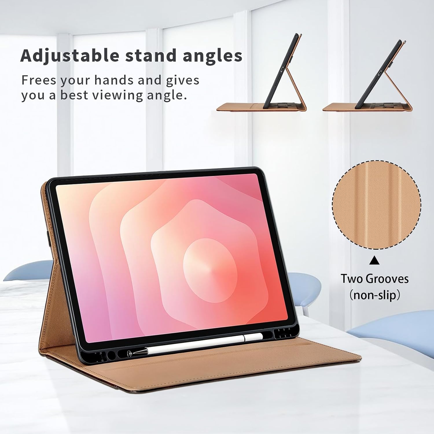 Detalle de Hülle für Samsung Galaxy Tab S11 11 Zoll SM-X736B – PU Leder Schutzhülle mit Tasche, Stifthalter und Standfunktion (Blau)