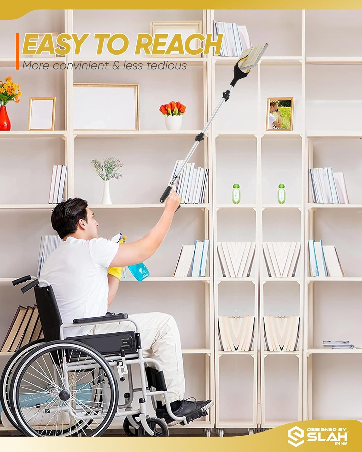 Thumbnail 6 de SLAH 32inches Litter Picker Grabber Stick — Rotating Head, Foldable Reach Aid for Garden & Everyday Cleaning