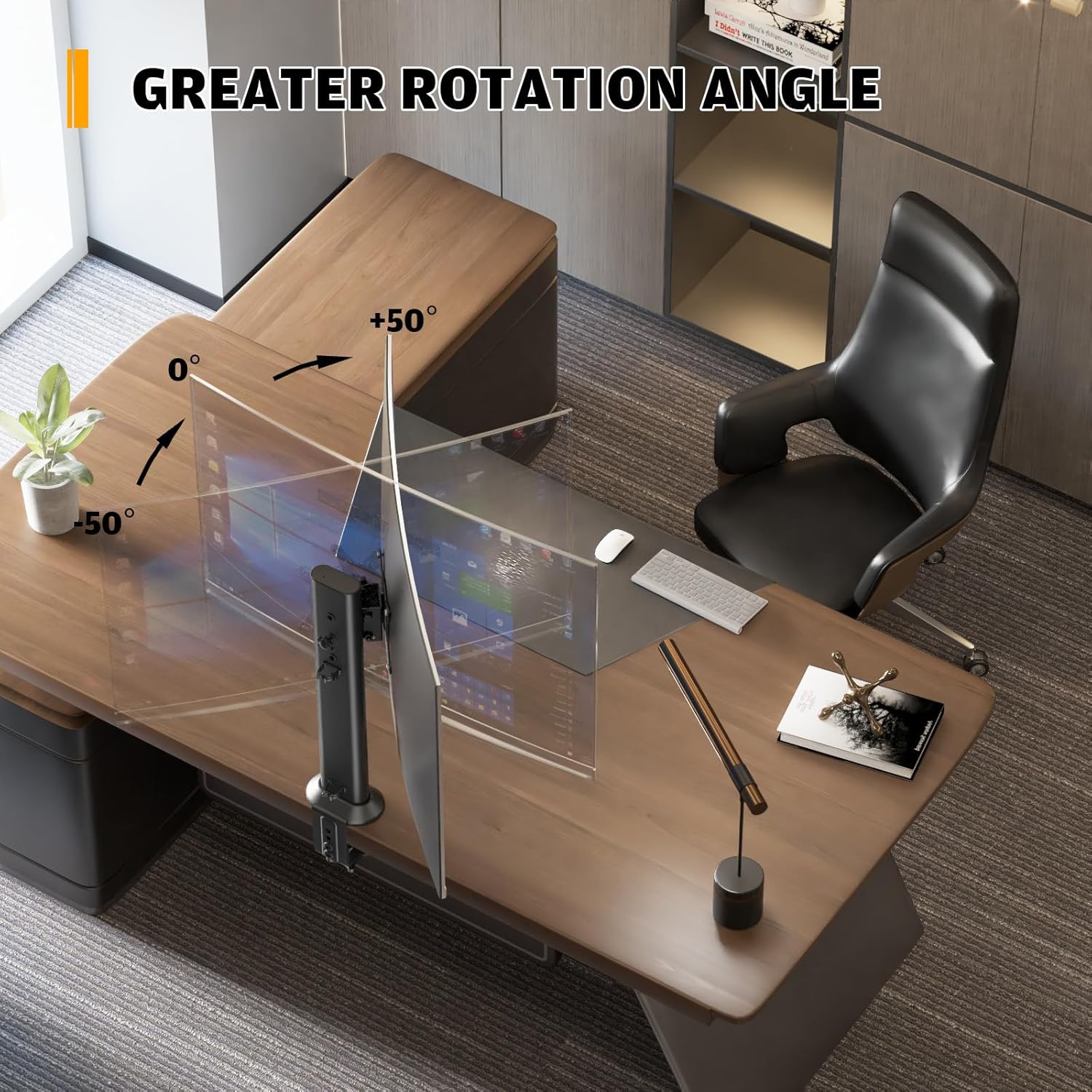 Thumbnail 3 de Hemudu Monitorträger für Einzeltisch – höhenverstellbar, schwenkbar & drehbar für 13 bis 32 Zoll, bis 35 kg, schwarz