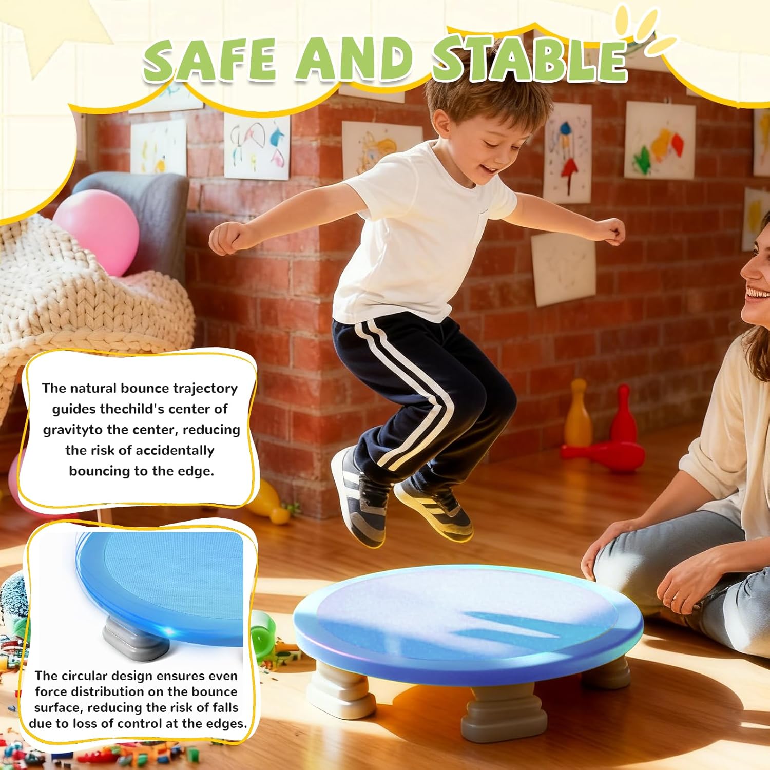 Thumbnail 3 de Mini Trampoline for Kids: Indoor/Outdoor Sensory Trampoline
