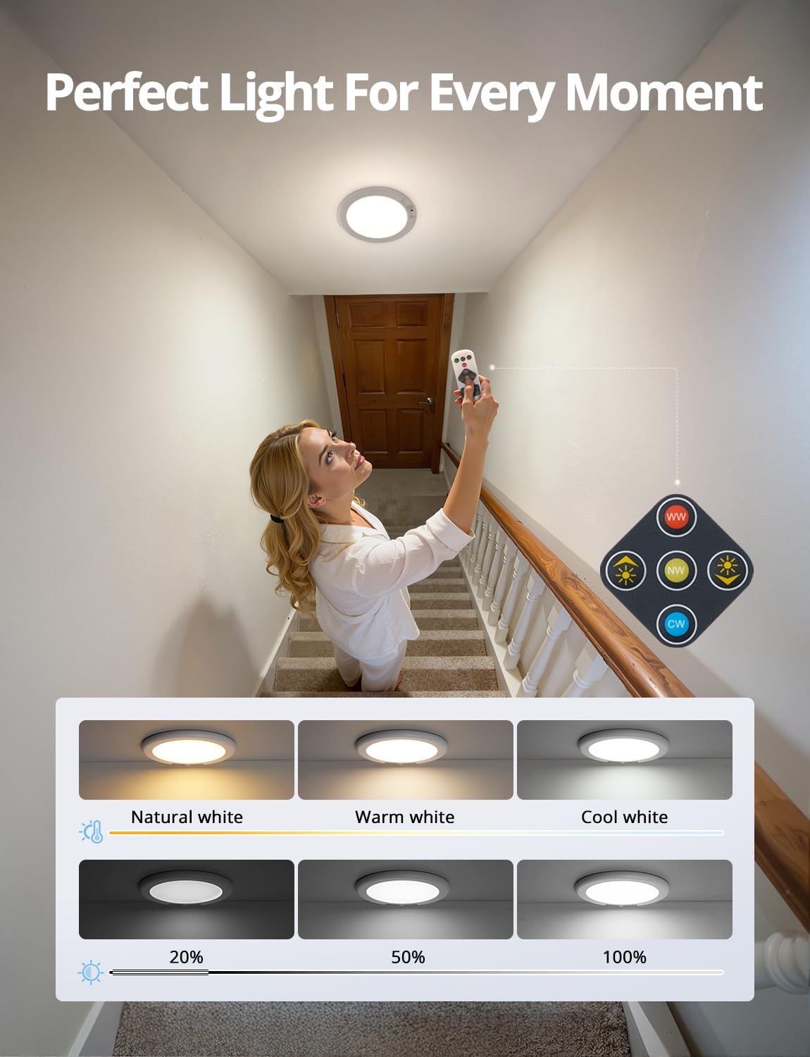 Thumbnail 6 de Combuh Motion Sensor Ceiling Light, 2-Pack
