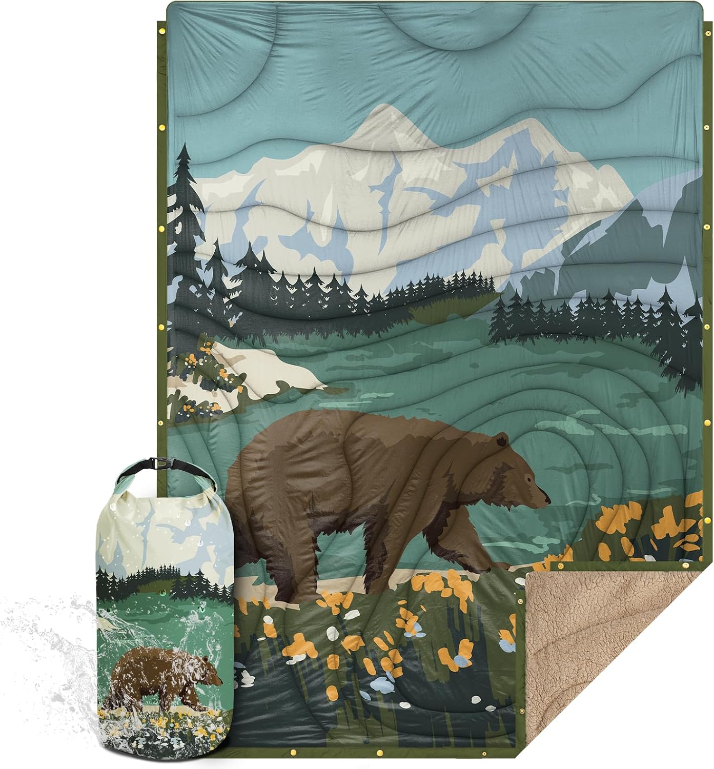 Detalle de KawaGebo Kamp Campingdecke ultraleicht mit Thermal Sherpa & Ripstop, wasserabweisend, 145×200 cm