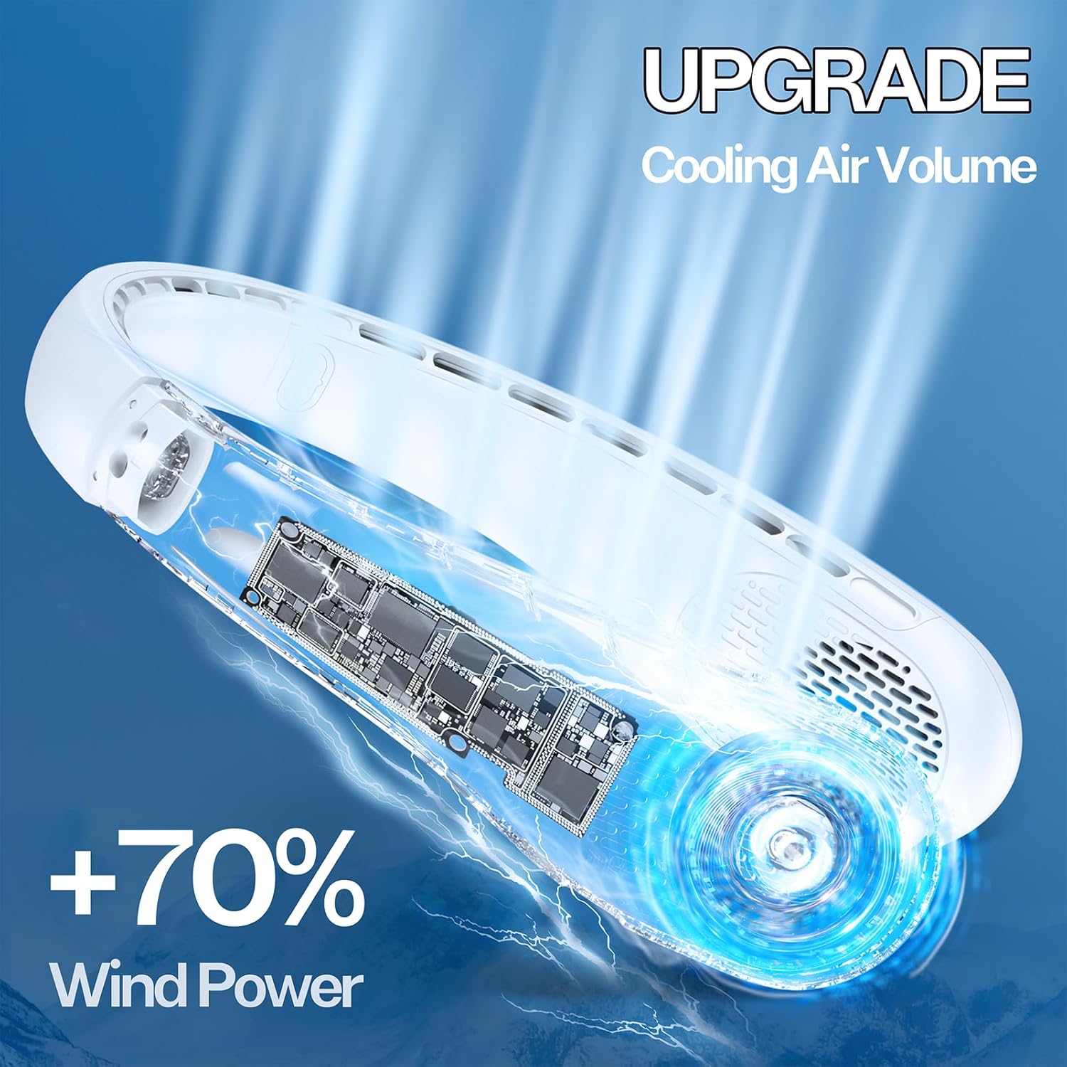Thumbnail 1 de Neck Fan: Portable Bladeless Neck Fan with LED Display and 360° Airflow