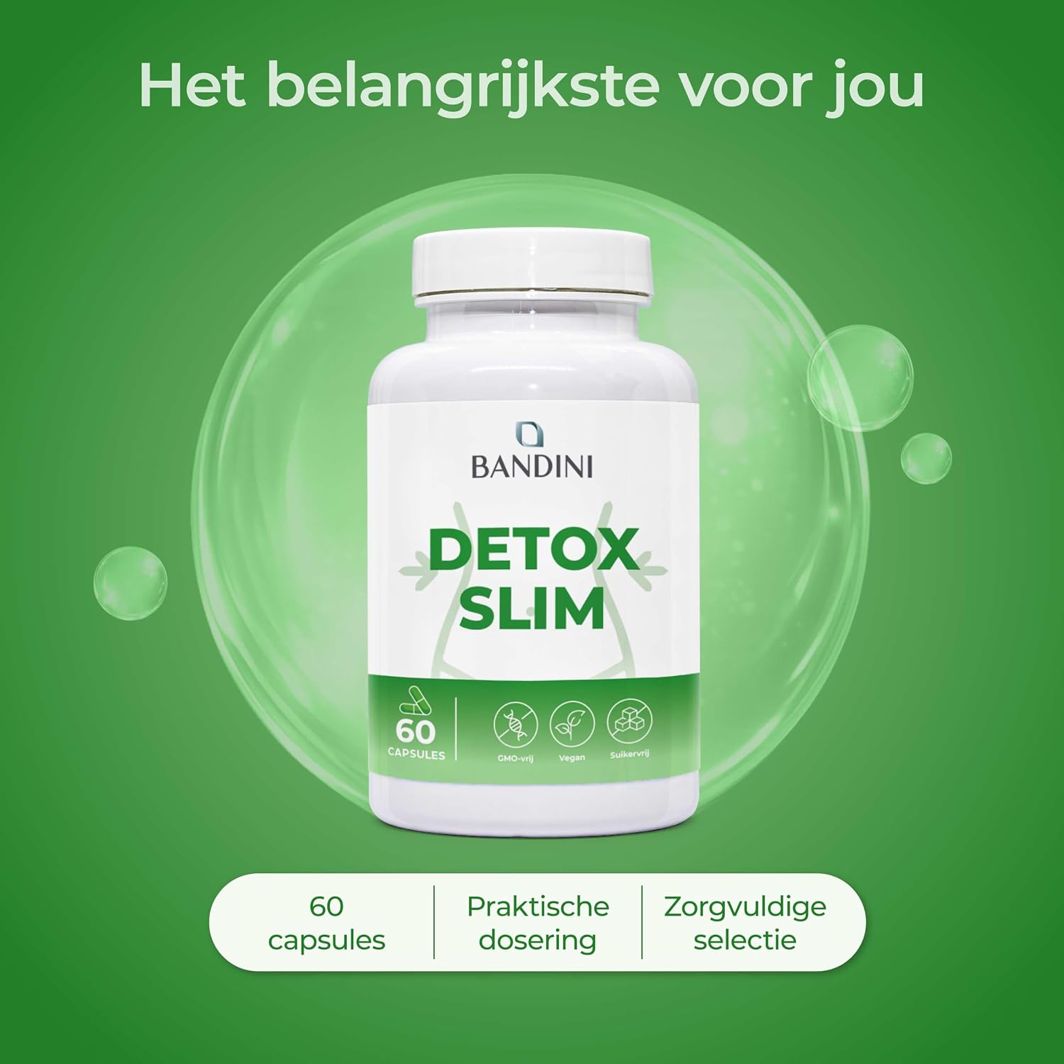 Detalle de BANDINI DETOX SLIM 60 plantaardige capsules met plantenextracten