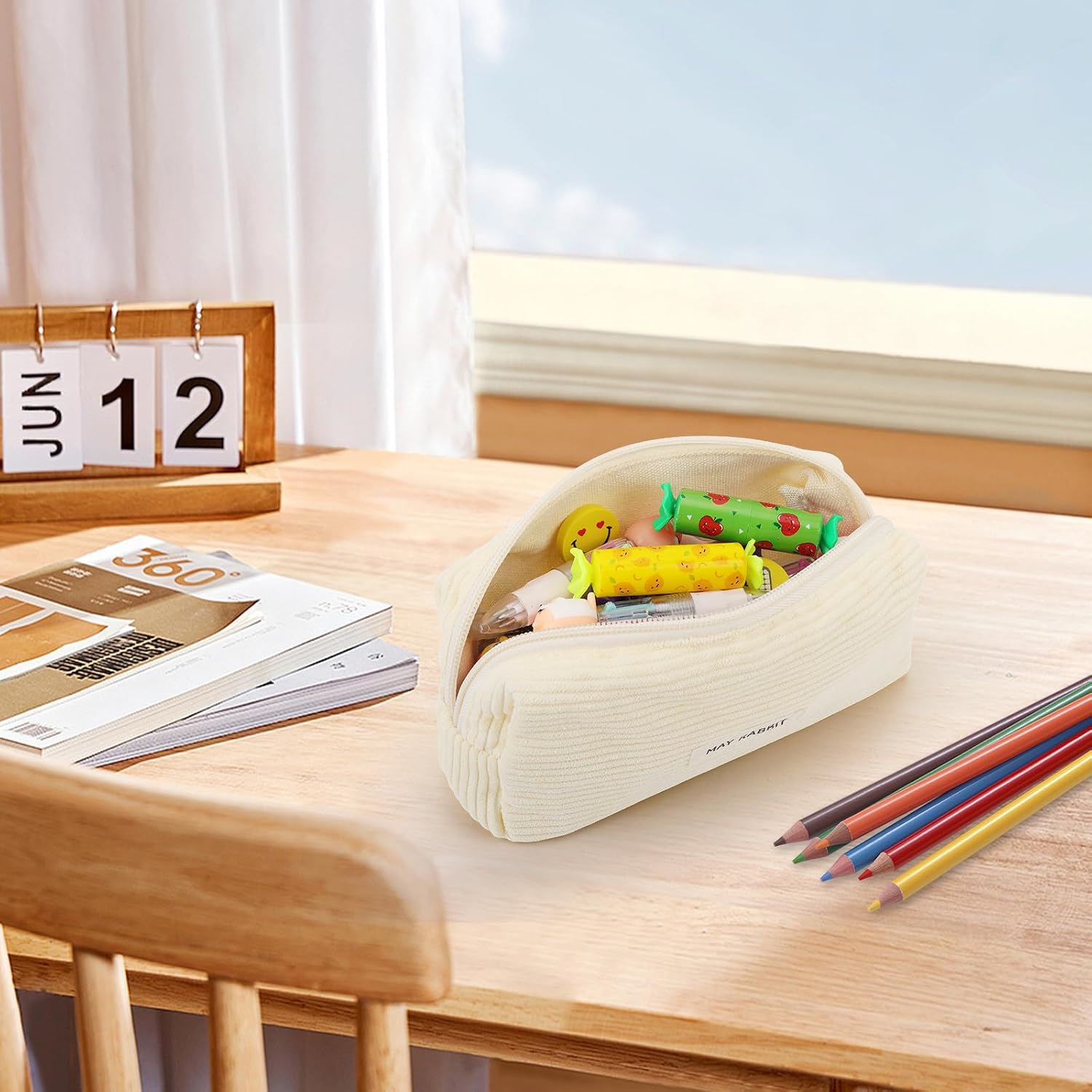 Thumbnail 4 de Bomtop Cord-Stoff Federmäppchen – robustes Etui für Schule und Büro