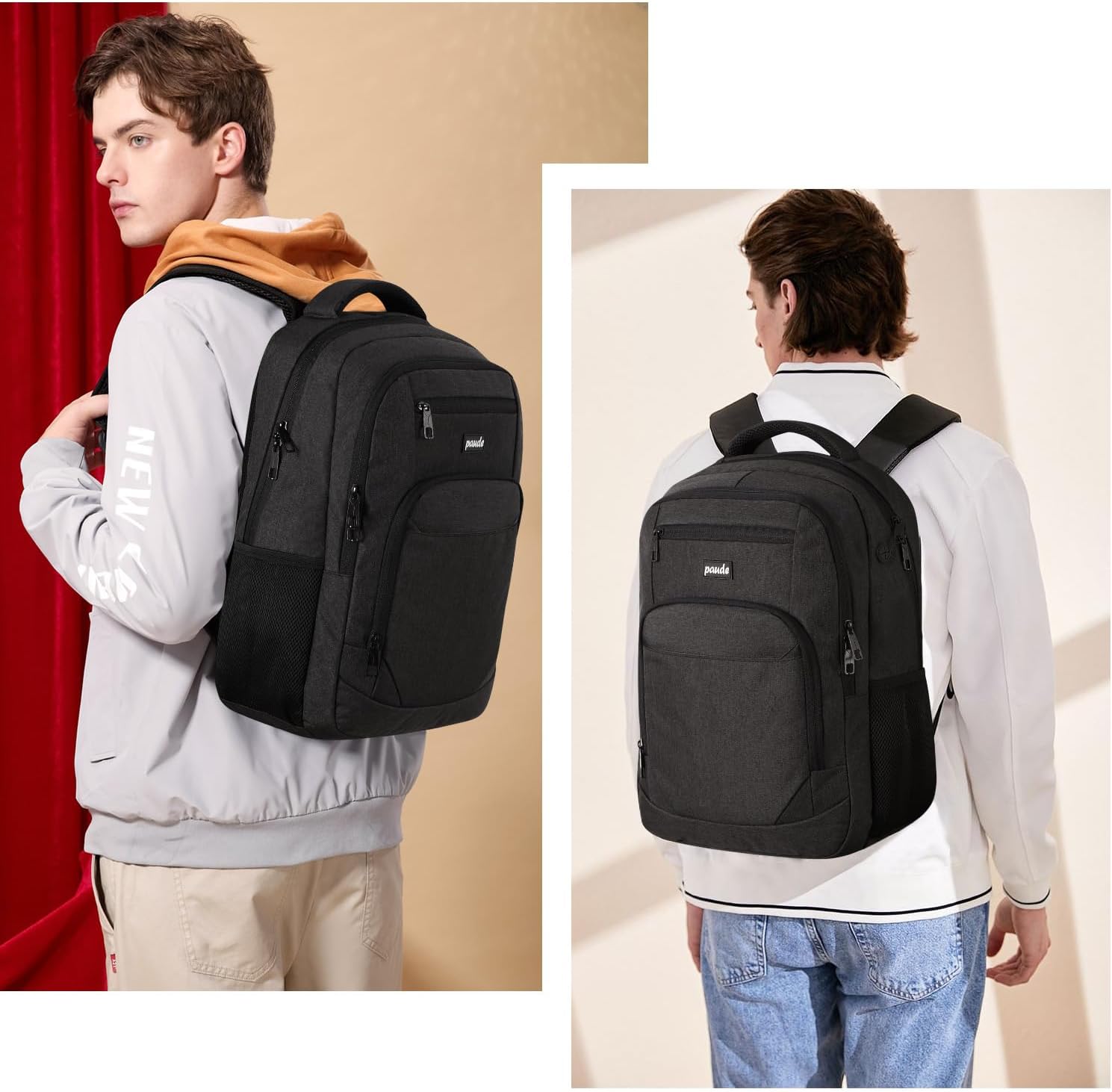 Thumbnail 1 de Paude Backpack for Men and Women – 35L Water-Resistant Laptop Backpack with USB Port (Fits 15.6 inch) for School, Travel, and Business