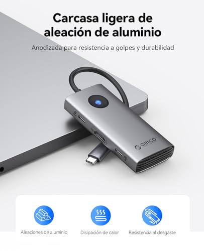 Thumbnail 5 de ORICO Docking Station 6 en 1 con USB-C: HDMI 4K, PD 100W y 4 puertos USB 3.0