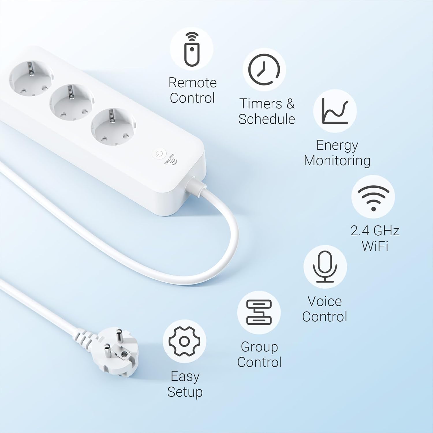 Detalle 2 de Eightree Smart WLAN Steckdosenleiste 3x AC
