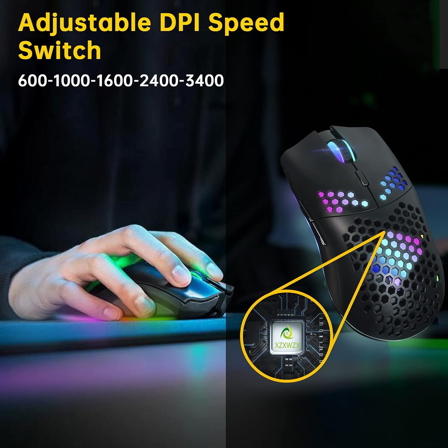 Thumbnail 5 de XZXWZX Mouse da gaming wireless 3.400 DPI
