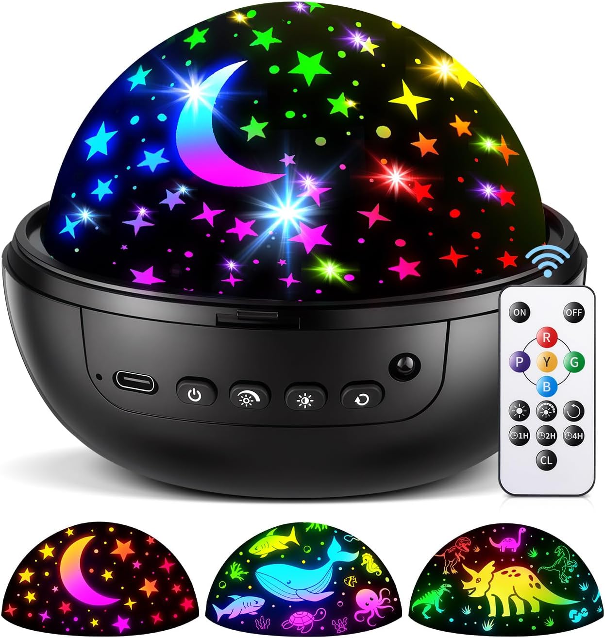 COOLNIGHT Night Light for Kids: 93 Lighting + 3 Films Star Projector