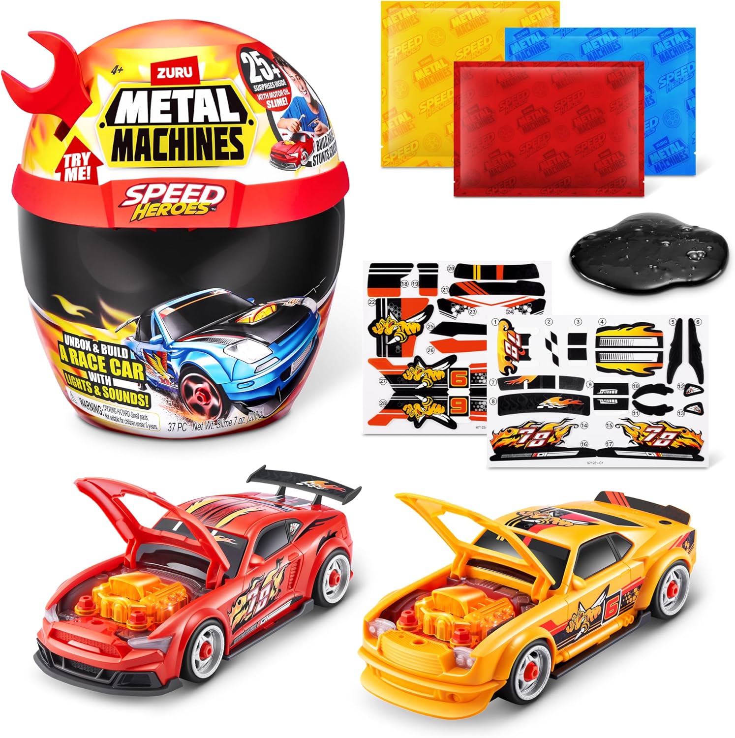 Thumbnail 1 de Metal Machines Speed Heroes de Zuru (Rouge) – véhicule à construire et personnaliser
