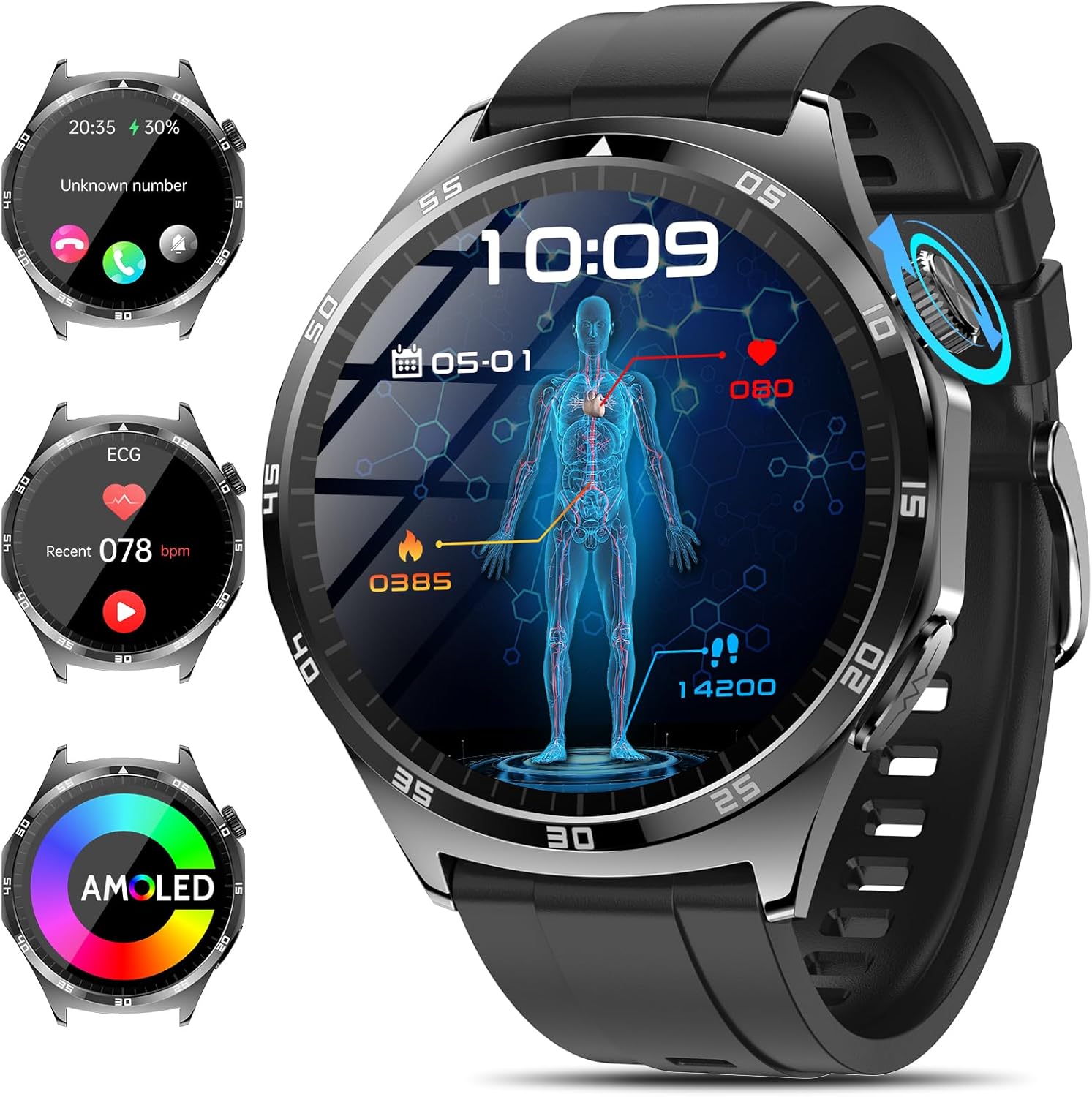 Detalle de Marsyu 2026 Smart Watch for Men: Health-First Wearable with ECG, Blood Pressure, and Sleep Monitoring