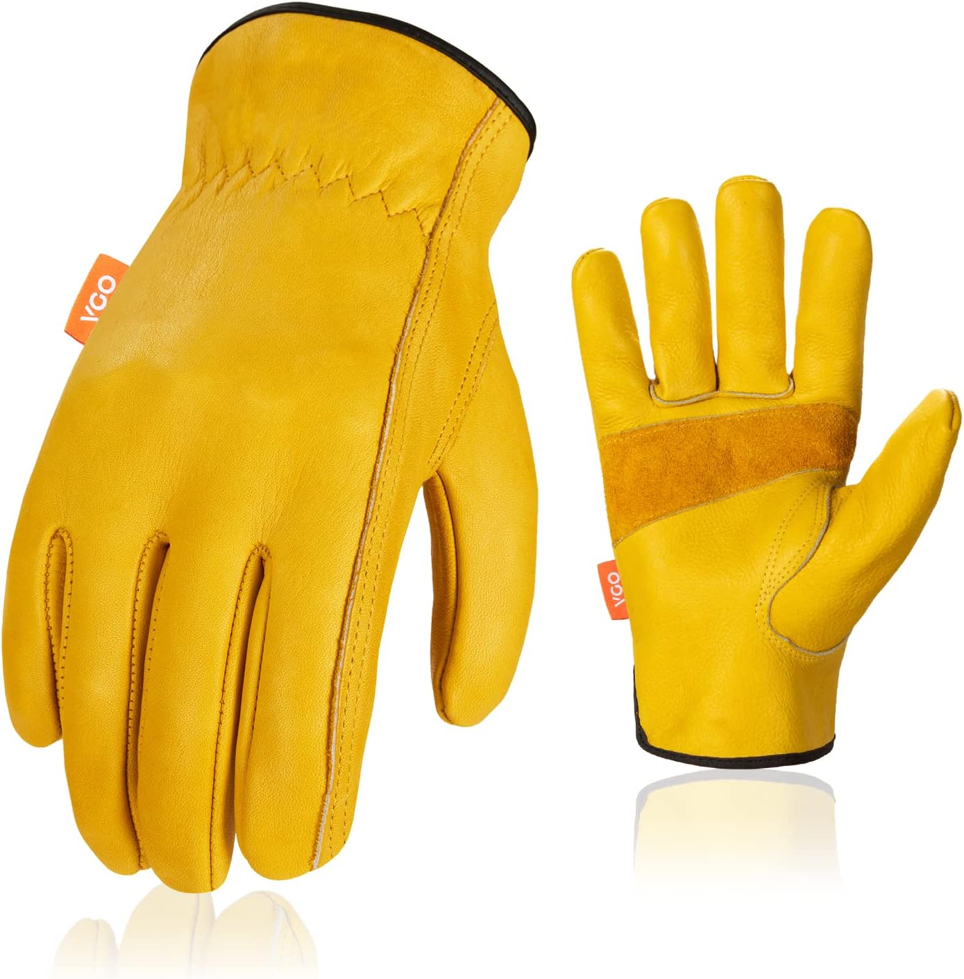 Detalle 2 de Vgo Cowhide Thornproof Work Gloves 3 pairs