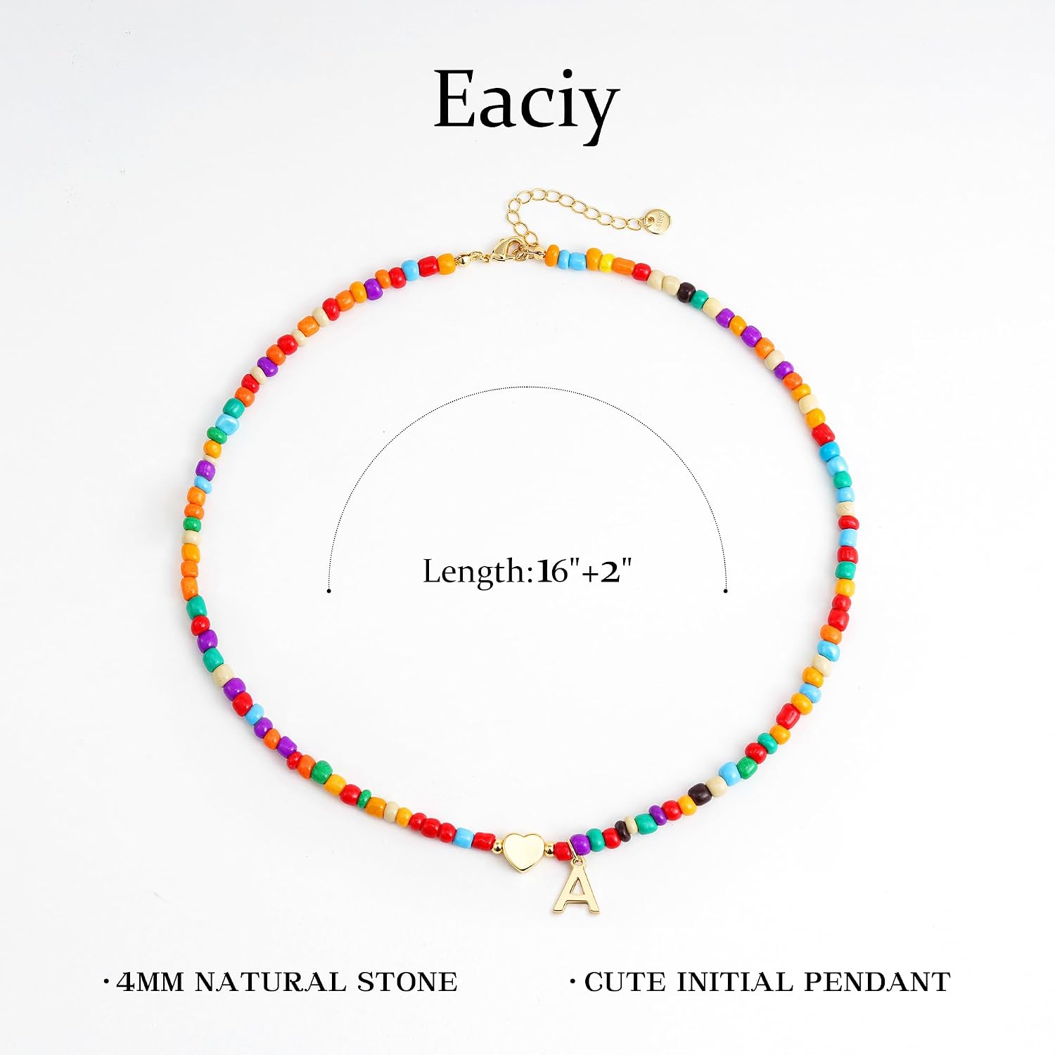 Thumbnail 4 de Eaciy Beaded Initial Choker 16+2 in.