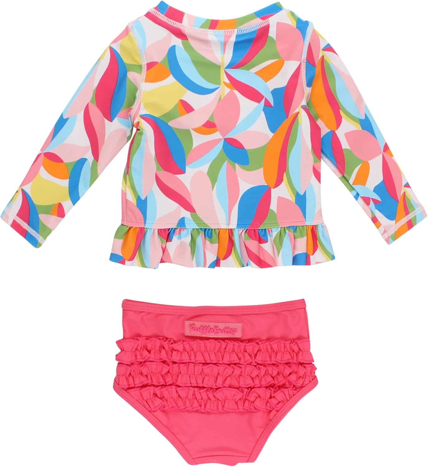 Detalle 2 de RuffleButts Baby/Toddler Girls Long Sleeve UPF50+ Rash Guard Bikini Swimsuit