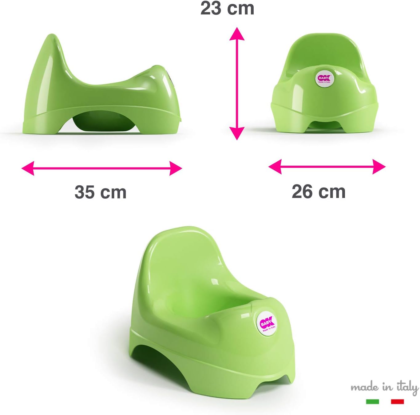 Detalle 2 de OK Baby Relax N37094430X potta i grön plast med ergonomiskt säte och ryggstöd