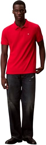 Thumbnail 5 de Calvin Klein Polo SS Monogram de piqué LV040EM269 para hombre, rojo Adrenaline Rush