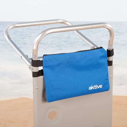 Detalle de Aktive 62683 Carro Mesa Playa 2 en 1: aluminio, 20 kg y mesa integrada
