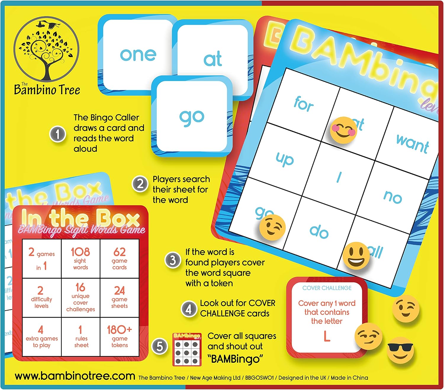 Detalle 2 de THE BAMBINO TREE Sight Word Bingo 108 🎲