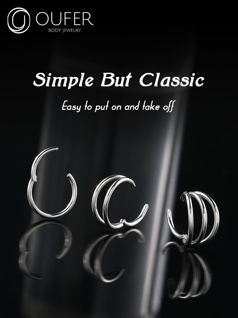 Thumbnail 1 de OUFER Helix 3pcs 16G Anneaux Cartilage