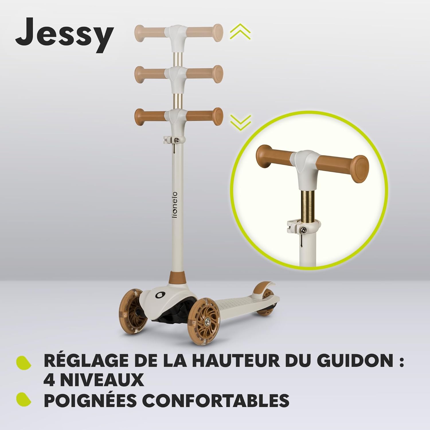 Thumbnail 2 de LIONELO Jessy : Trottinette d'équilibre à 3 roues pour enfants (3 ans à 50 kg) – Brown