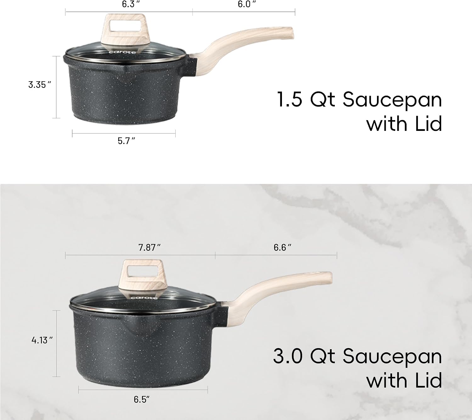 Detalle 2 de Carote Sauce Pan Set 1.5Qt nonstick