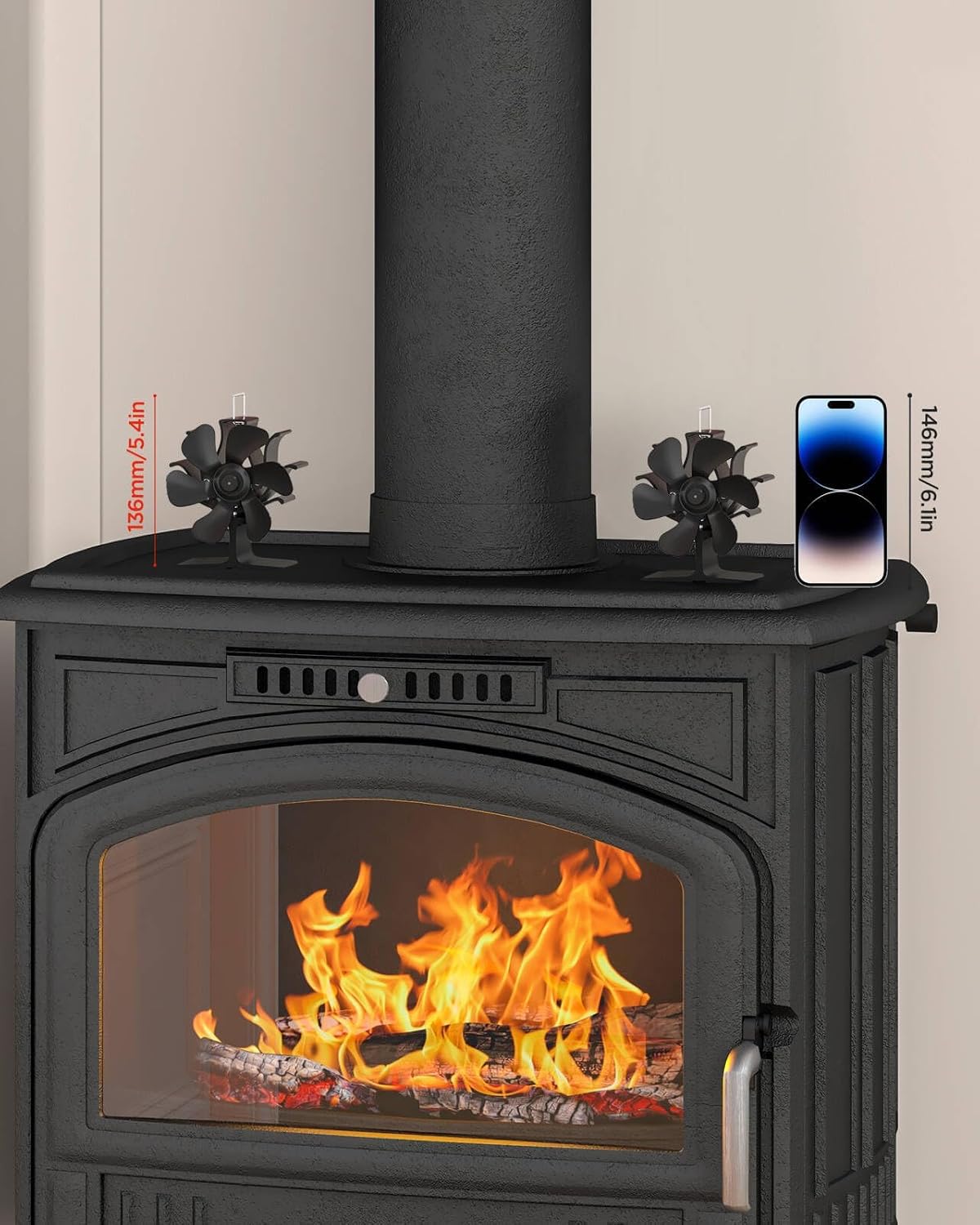Thumbnail 6 de TITECK Log Burner Fan 6-blade stove fan