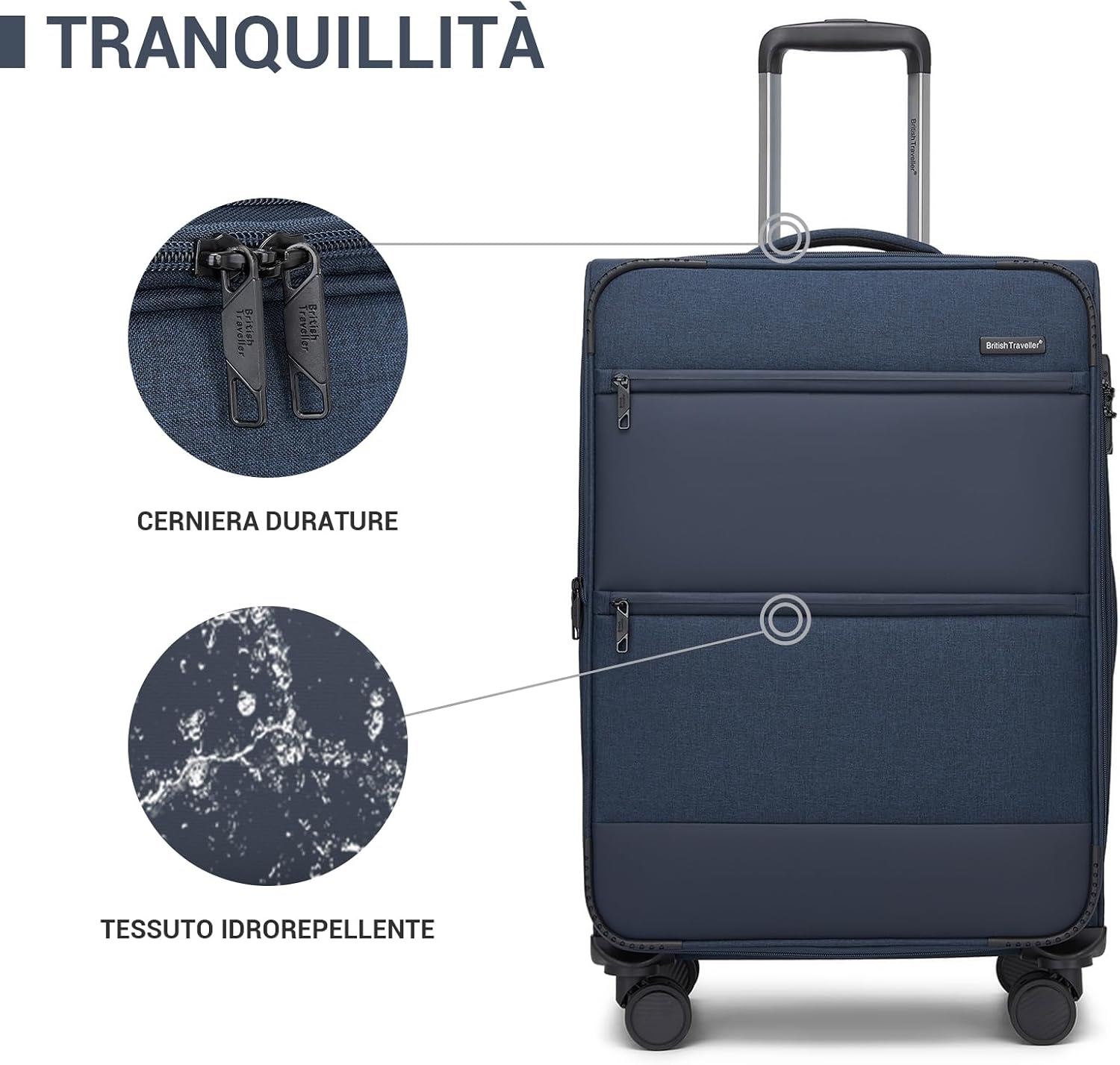 Thumbnail 2 de British Traveller Valigia Cabina 57,5cm