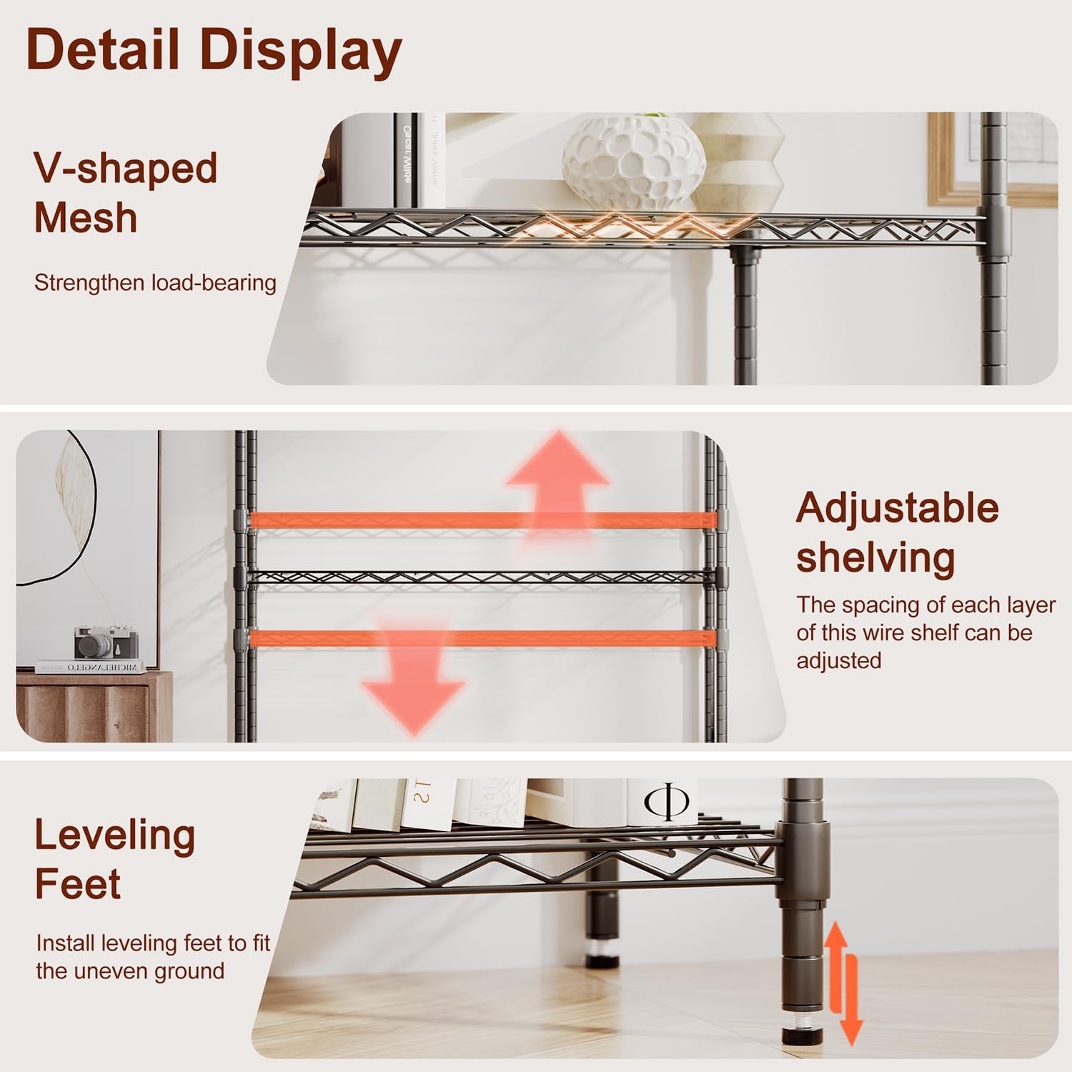 Thumbnail 4 de BestOffice 4-Tier Wire Shelving 36x14x54